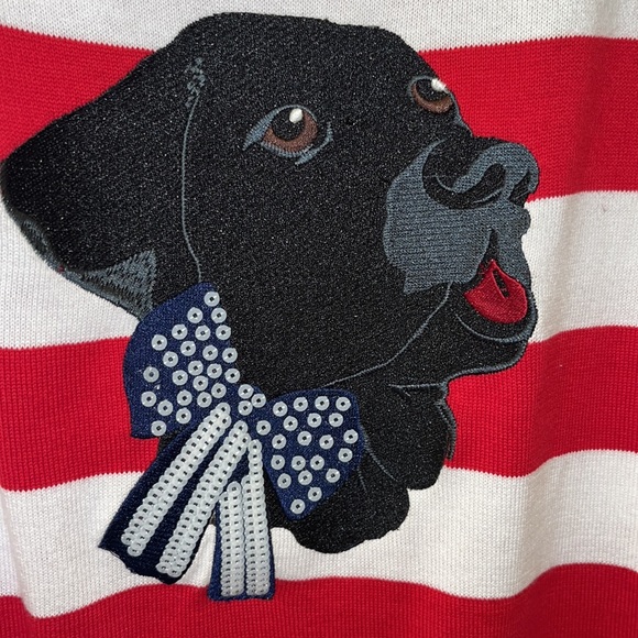 🐇 Bua//bua AH Striped Red & White Dog sweater top - Picture 2 of 7